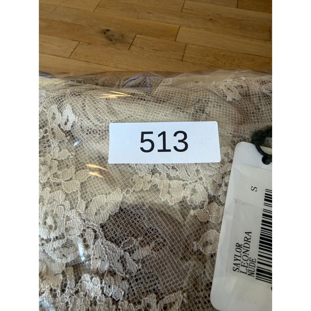 SAYLOR Leondra Nude Lace Mini Dress Long Sleeve Scalloped Hem Small NWT (513) - Picture 13 of 13